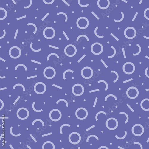 Purple seamless pattern with memphis design