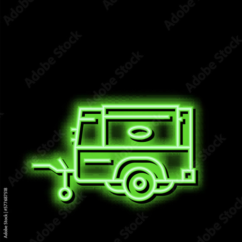 diesel air compressor neon glow icon illustration