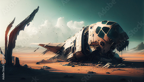 Spaceship wreck - By Generative AI