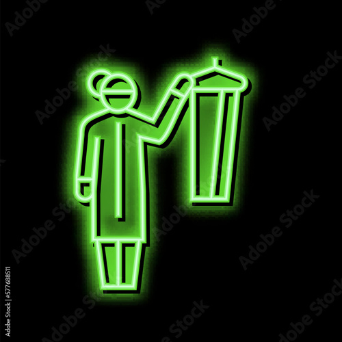 dressing homecare service neon glow icon illustration