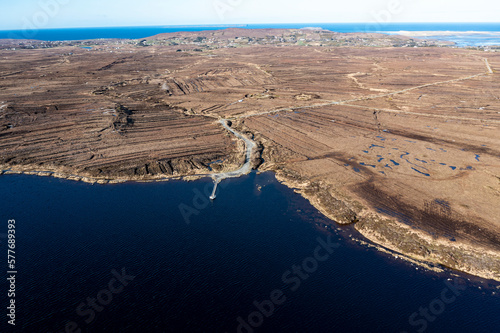 Aerial view of Lough Lagha by Gortahork in County Donegal, Republic of Ireland - Used for drinking water supply photo