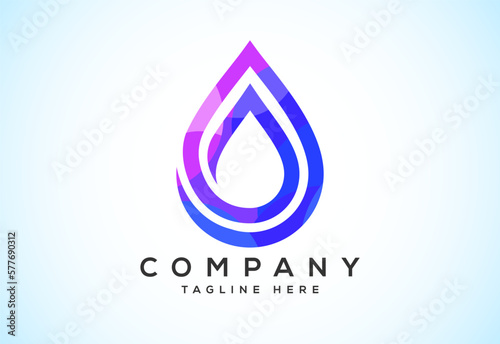 Abstract polygonal water drop logo sign symbol. Low poly water drop Logo. Geometric triangle shapes