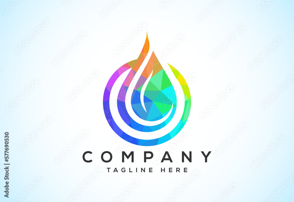 Abstract polygonal water drop logo sign symbol. Low poly water drop Logo. Geometric triangle shapes Abstract polygonal water drop logo sign symbol. Low poly water drop Logo. Geometric triangle shapes