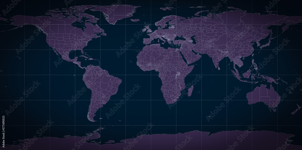 World map of country subdivisions