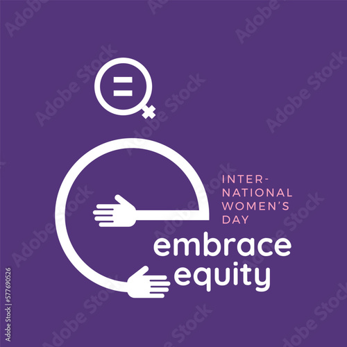Design for international women's day with embrace equity theme