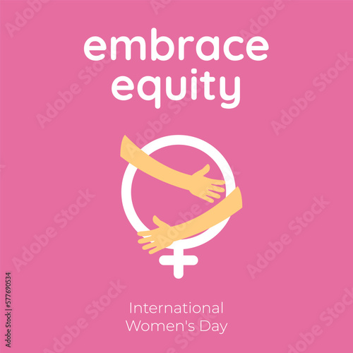 Design for international women's day with embrace equity theme