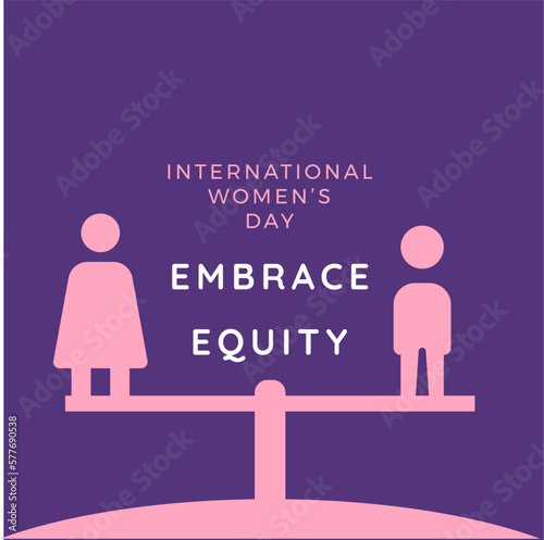 Design for international women's day with embrace equity theme