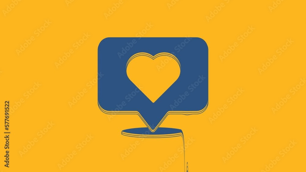 Blue Like and heart icon isolated on orange background. Counter Notification Icon. Follower Insta. 4K Video motion graphic animation Blue Like and heart icon isolated on orange background. Counter Notification Icon. Follower Insta. 4K Video motion graphic animation