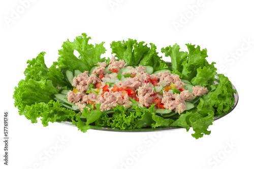 Salad with tomato, onion and tuna