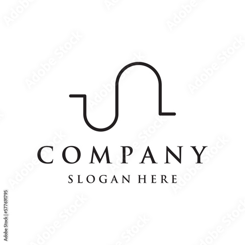 Abstract elements of arch line vector logo, for the construction of doors, windows, buildings and architecture. On a black and white isolated background.