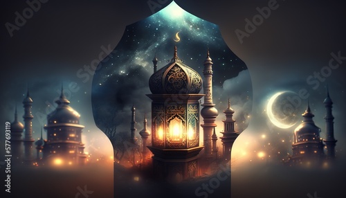 Ramadan Celebration background, Generative AI