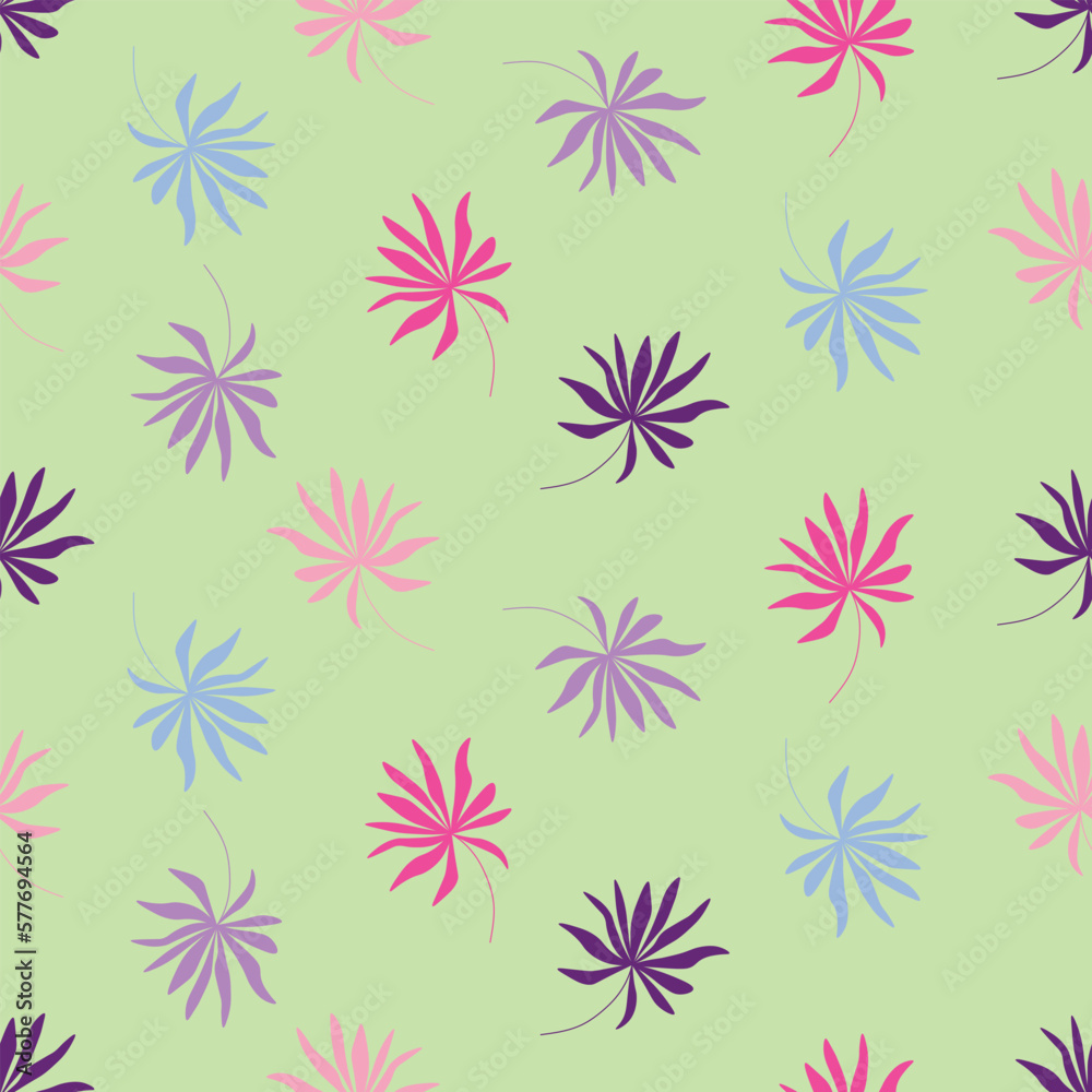 spring pattern with plants and flowers spring pattern with plants and flowers