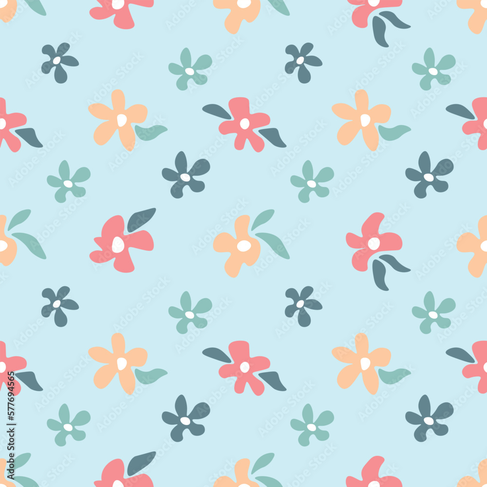 spring pattern with plants and flowers spring pattern with plants and flowers
