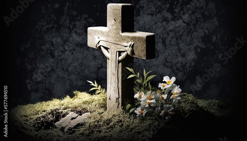 cross on the grave. Generative AI