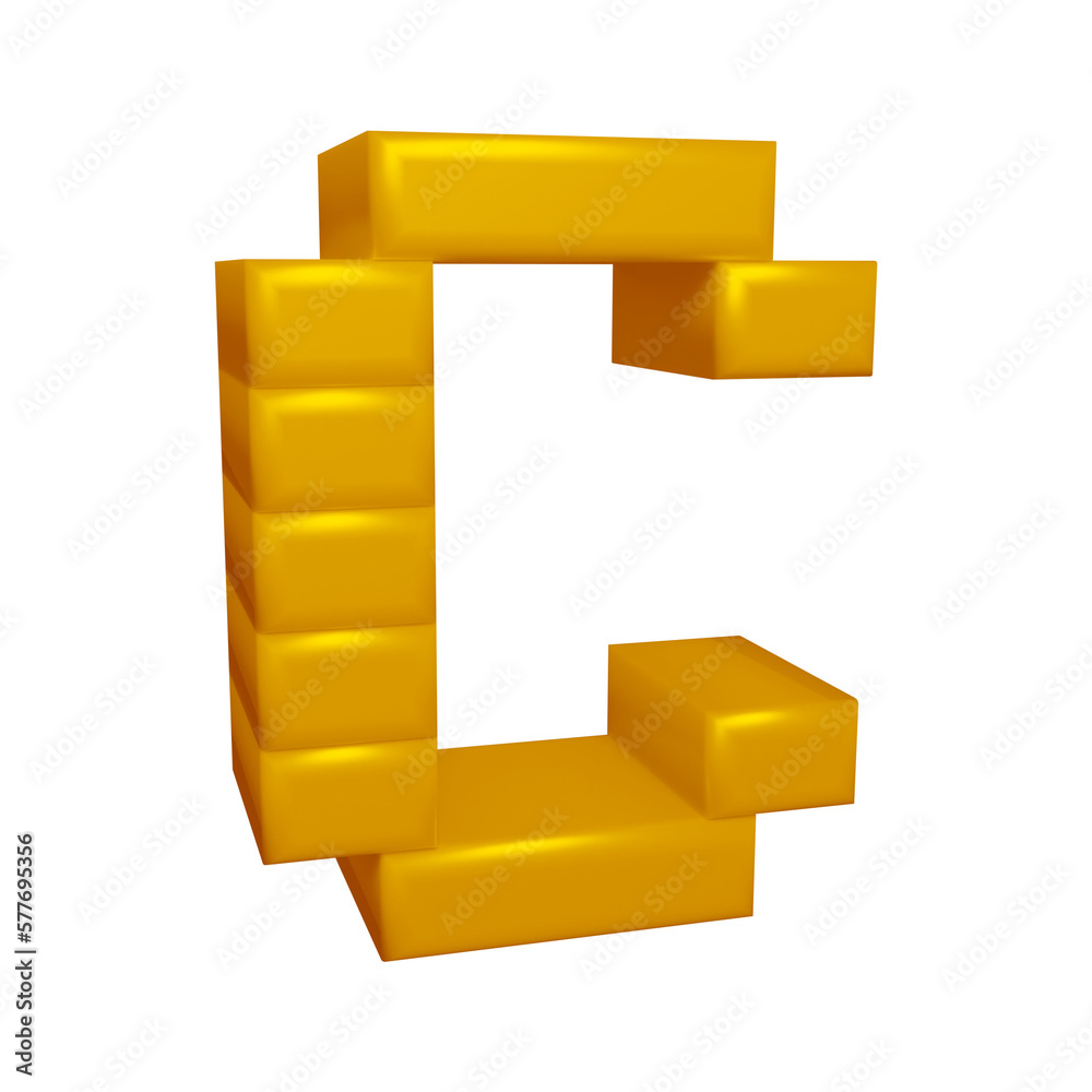 Golden alphabet letter c in 3d rendering
Golden alphabet letter c in 3d rendering