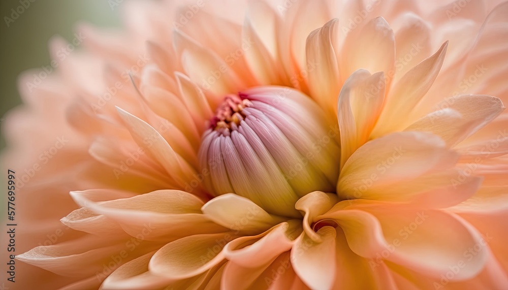 a close up of a pink flower with a green background. generative ai a close up of a pink flower with a green background. generative ai