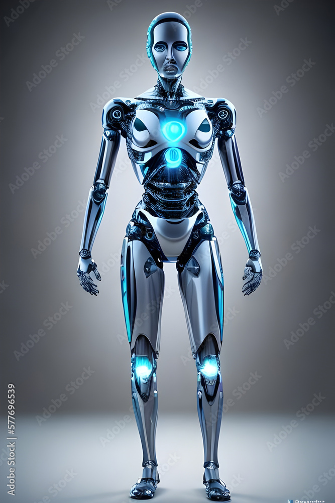 Graphic Concept of Cybernetics woman and Artificial Intelligence robotic Technology. Generative AI Graphic Concept of Cybernetics woman and Artificial Intelligence robotic Technology. Generative AI