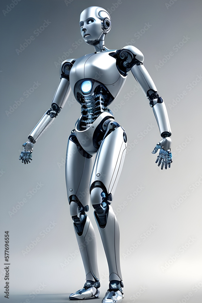 Graphic Concept of Cybernetics woman and Artificial Intelligence robotic Technology. Generative AI Graphic Concept of Cybernetics woman and Artificial Intelligence robotic Technology. Generative AI