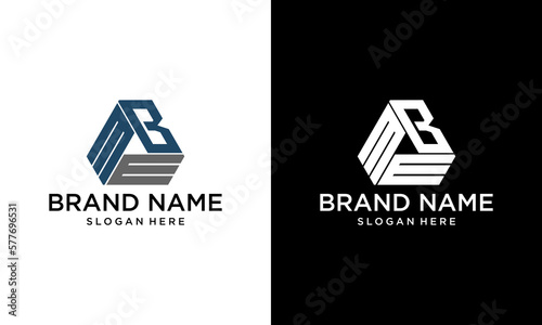 letter mbe or bme triangle modern logo photo