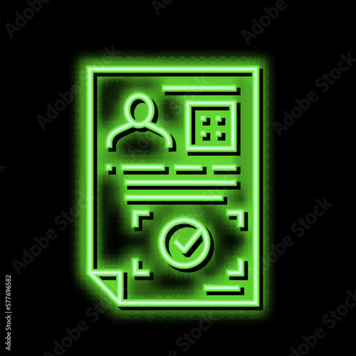 approval allowance neon glow icon illustration