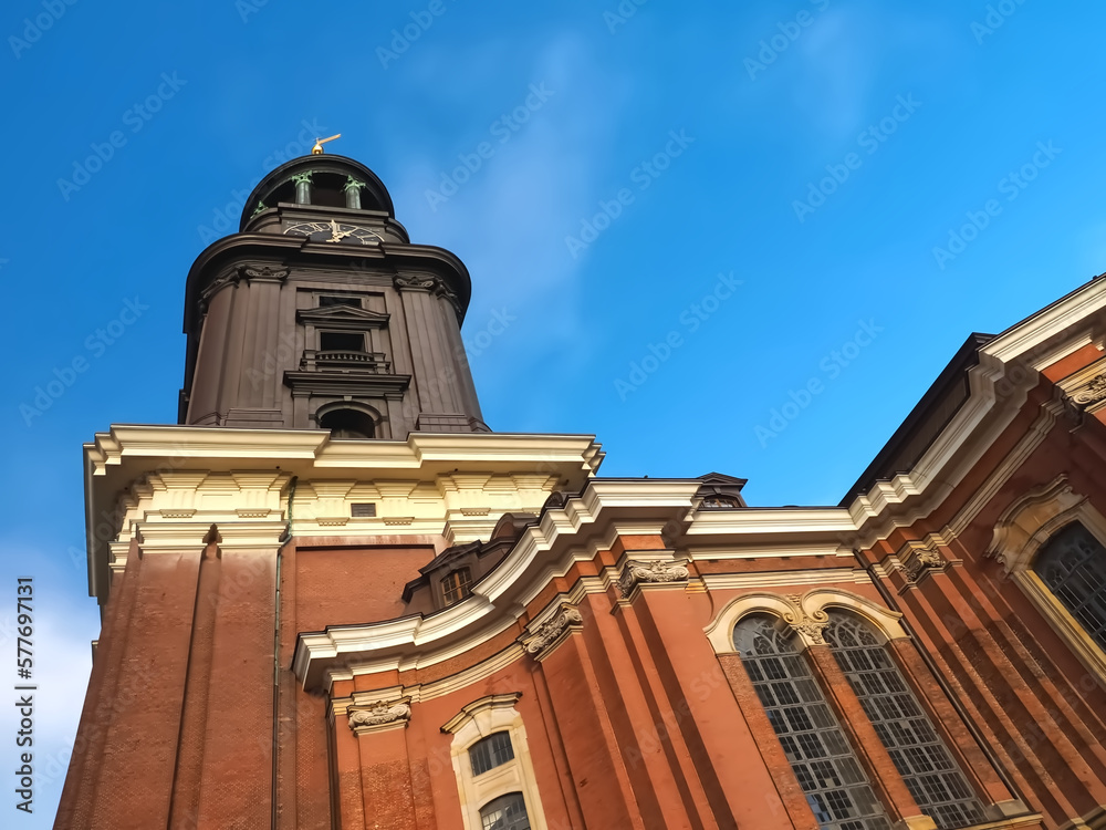 Famous St. Michaelis Church in Hamburg named Michel