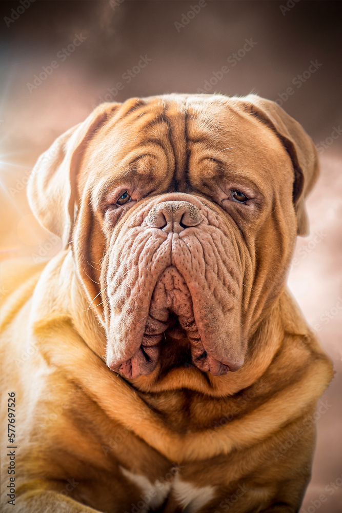 Portrait of a big dog perfect representative of the Bordeaux Great Dane breed. Portrait of a big dog perfect representative of the Bordeaux Great Dane breed.