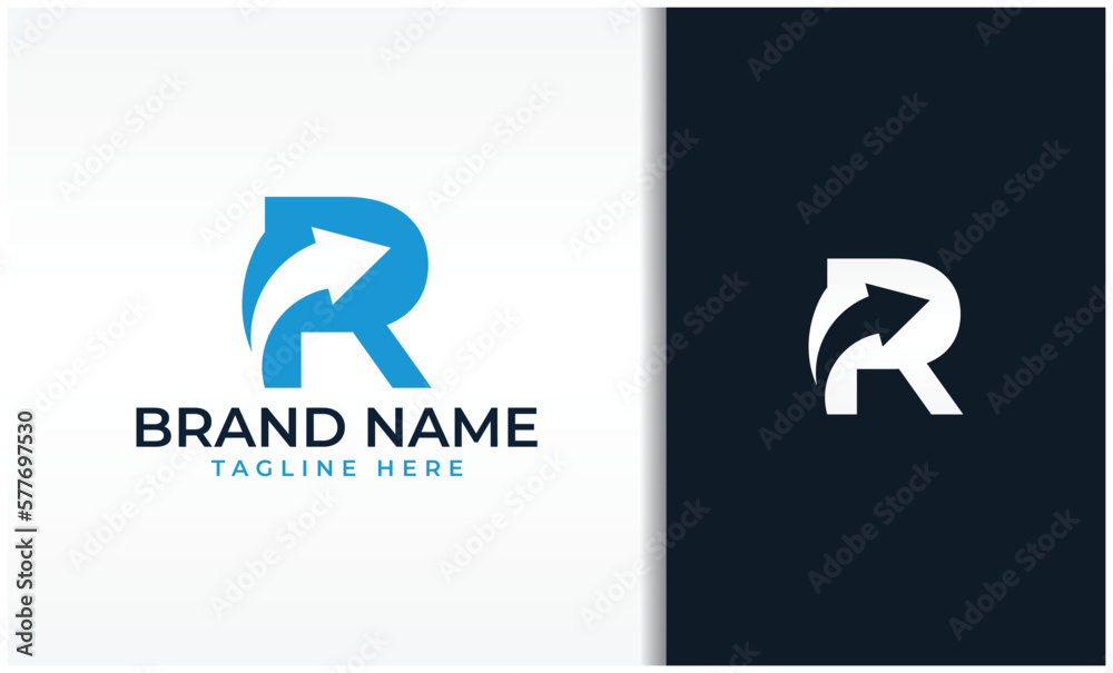 Letter R With Arrow Logo Letter R With Arrow Logo
