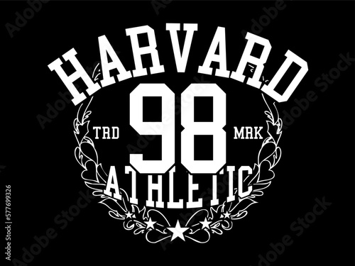 harvard varsity, design t-shirt streetwear clothing, vector typography, perfect for modern apparel photo