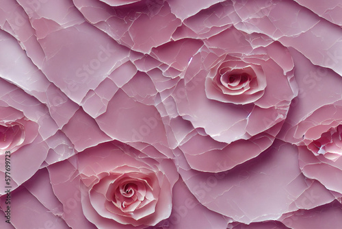 bold cracks from which pink roses pattern