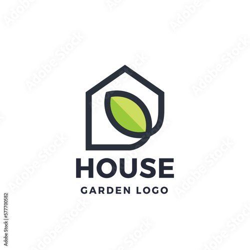House Leaf Logo Vector Icon Illustration
