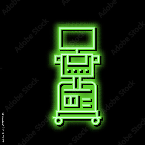 medical ultrasound scanner radiology neon glow icon illustration