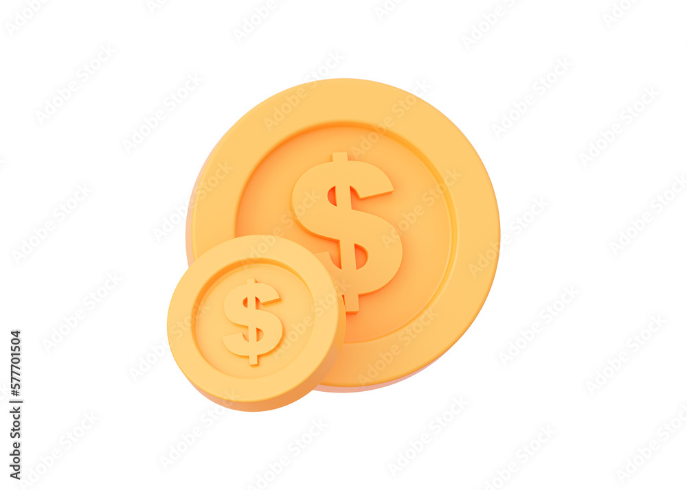 3D Money Coin with dollar sign. 3d rendering illustration 3D Money Coin with dollar sign. 3d rendering illustration