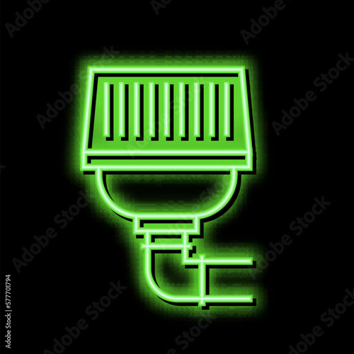 filter of drainage system neon glow icon illustration