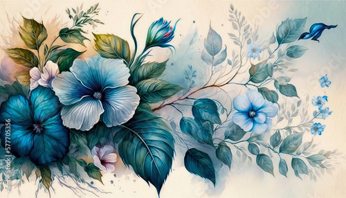 Obraz na płótnie Vibrant Floral Background Texture | AI Generated w salonie