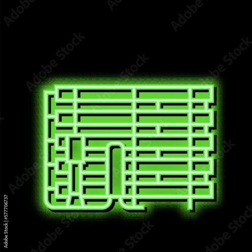 industrial water filter neon glow icon illustration