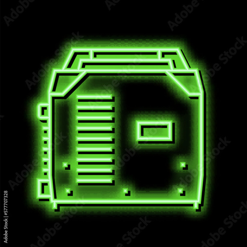 inverter welding neon glow icon illustration