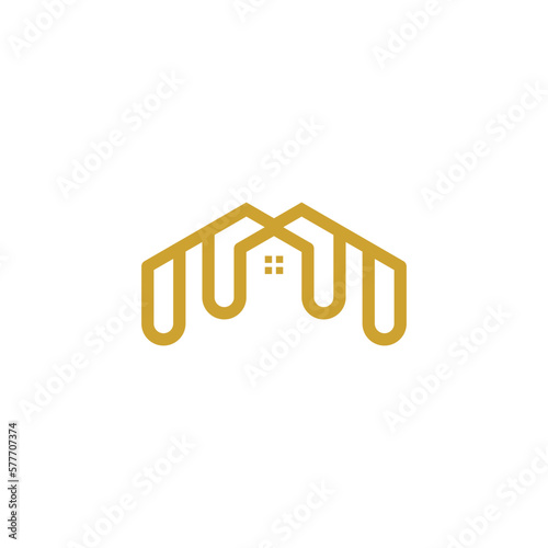 A line art icon logo of a house   home