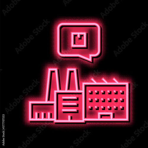 manufacturing factory neon glow icon illustration © vectorwin