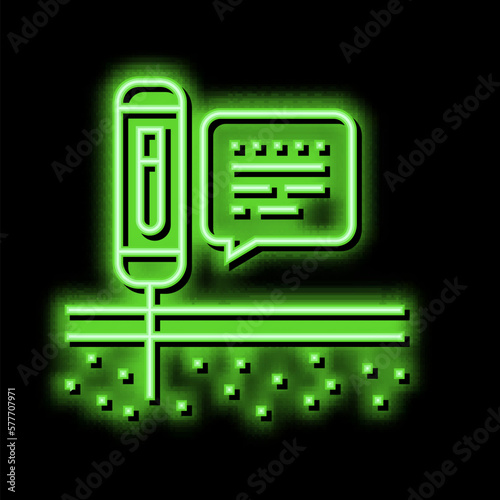 device for ph soil testing neon glow icon illustration