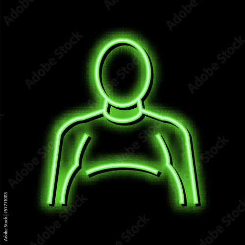 fat human with edema problem neon glow icon illustration