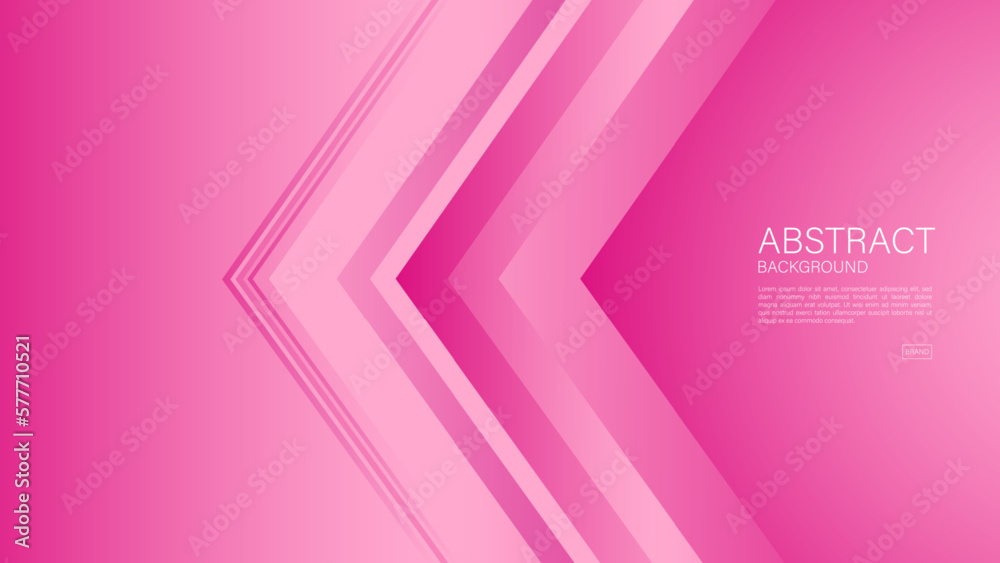 Pink abstract background, arrow lines, Geometric vector, graphic, technology digital template, cover design, backdrop, banner, web background, book cover, advertisement, pink gradient background.