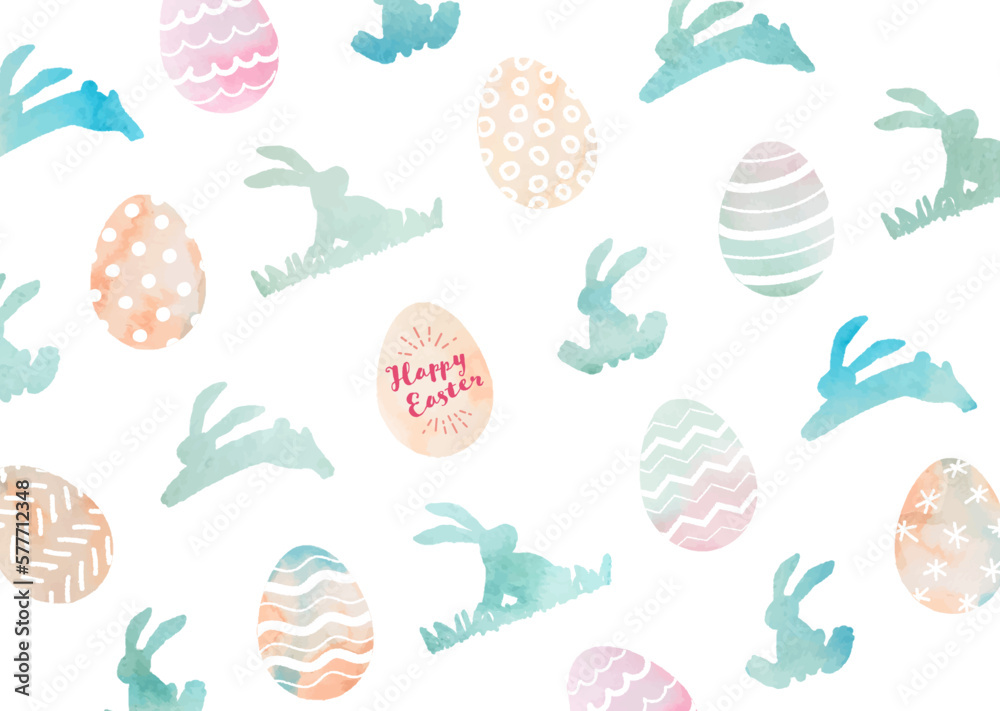 Easter Pattern drawn in watercolor