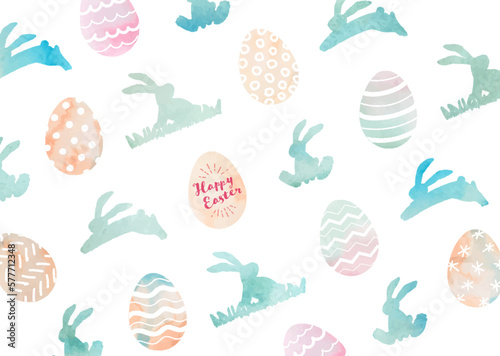 Easter Pattern drawn in watercolor