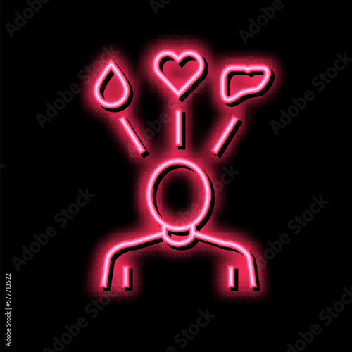 human need organ transplant color icon vector illustration