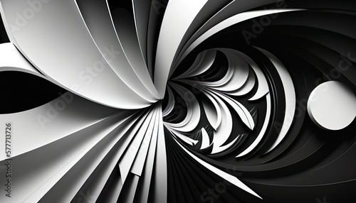 Wallpaper Mural Textures black white 3d abstract modern art. Generative AI Torontodigital.ca