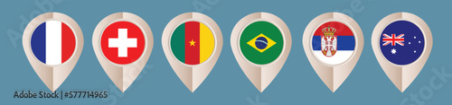 Free Download Country Flag, Map Marker vector - GFXLoad