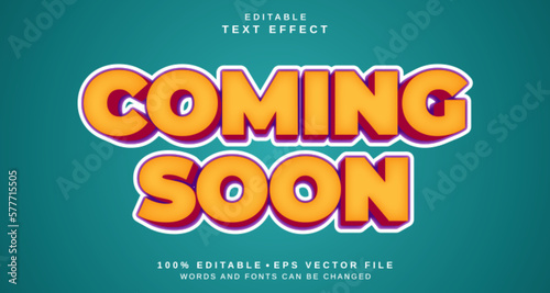 Editable text style effect - Coming Soon text style theme.