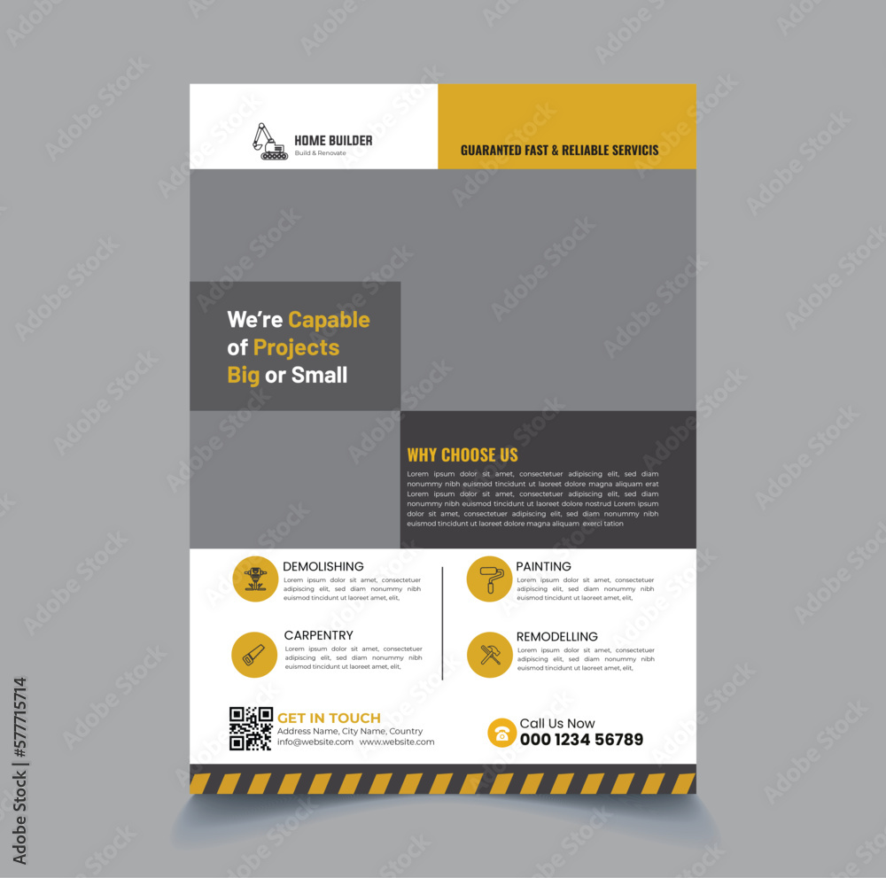 Obraz premium Construction Flyer Template Design