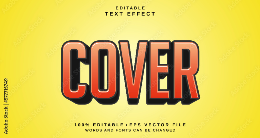 Editable text style effect - Cover text style theme. Editable text style effect - Cover text style theme.