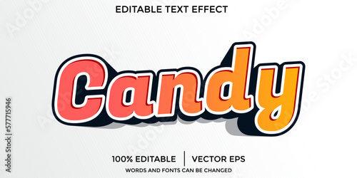 vector candy sugar text effect editable modern lettering typography font style